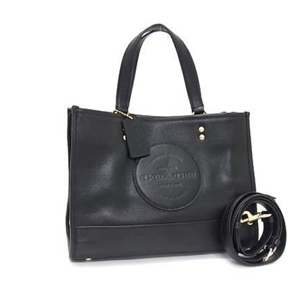 COACH Dempsey Carryall C2004 Black Leather Handbag - Women's Shoulder Bag
